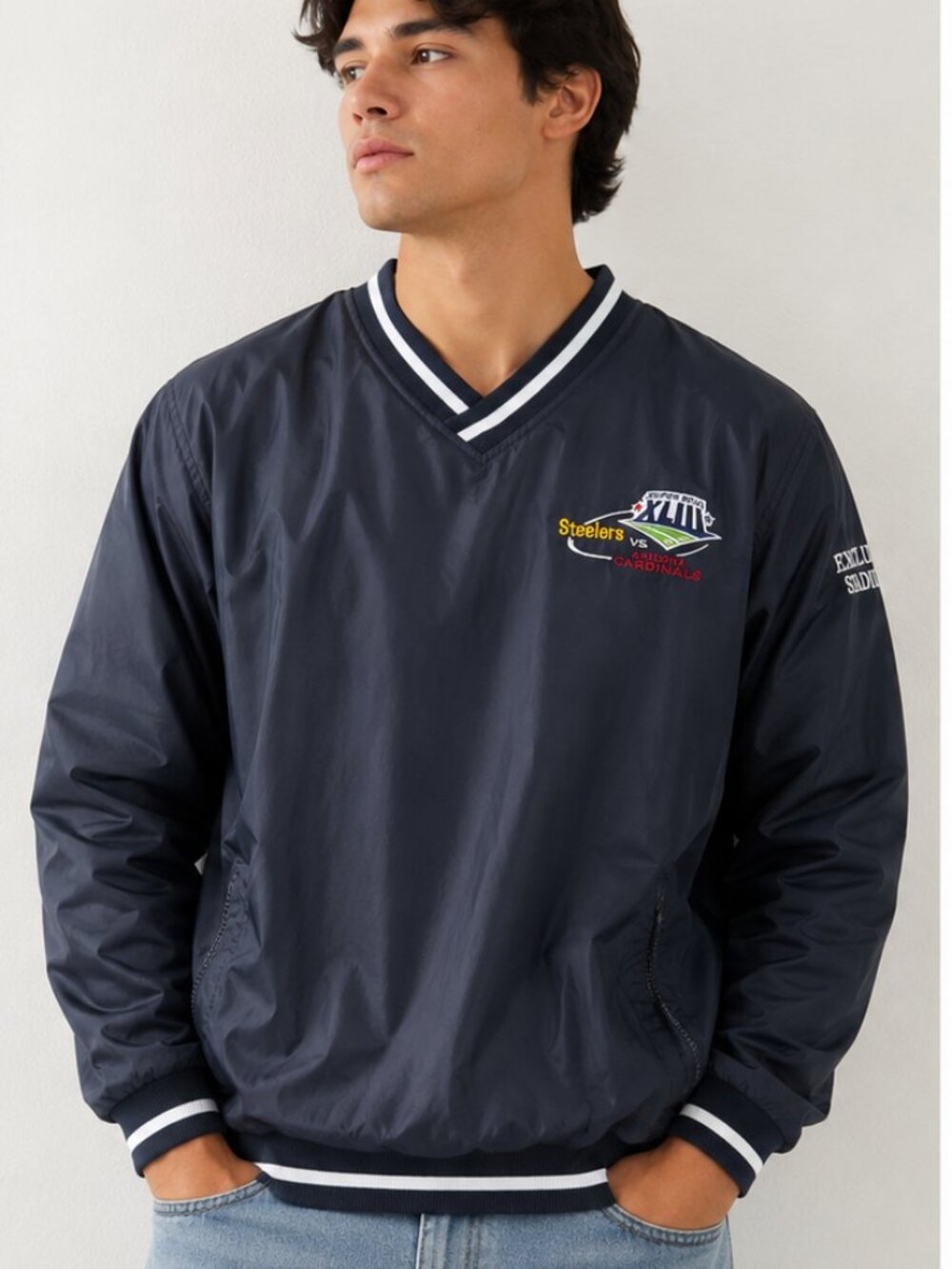 NFL Super Bowl XLIII Steelers vs Cardinals Pullover Windbreaker XL by G-III VTG